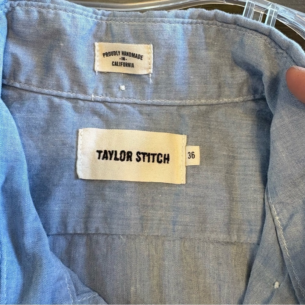 Taylor Stitch Blue Button Down Shirt Sleeve Shirt Mens XS Casual Cotton Coastal - Picture 3 of 6